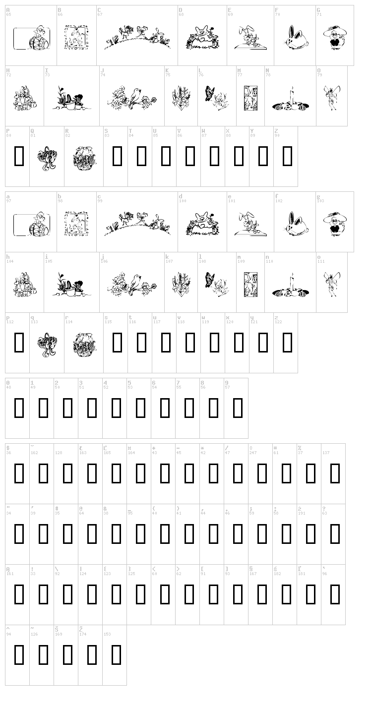 KR Easter 2002 font map